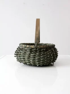 Vintage Green Porcupine Curl Basket 16 Vintage Green Porcupine Curl Basket -Chairish Shop vintage green porcupine curl basket 8528