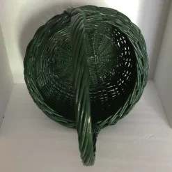 Vintage Green Wicker Basket 16 Vintage Green Wicker Basket -Chairish Shop vintage green wicker basket 0120