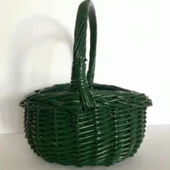 Vintage Green Wicker Basket 13 Vintage Green Wicker Basket -Chairish Shop vintage green wicker basket 2791 scaled