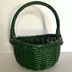 Vintage Green Wicker Basket 12 Vintage Green Wicker Basket -Chairish Shop vintage green wicker basket 4363 scaled