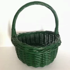 Vintage Green Wicker Basket 14 Vintage Green Wicker Basket -Chairish Shop vintage green wicker basket 5930 scaled
