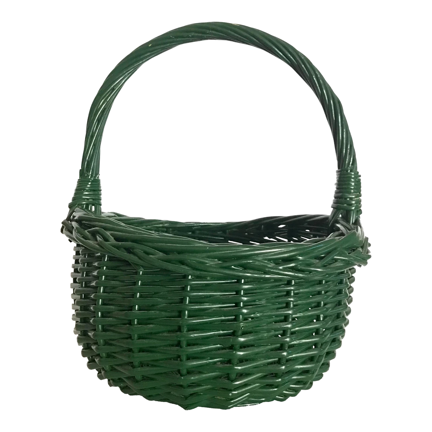 Vintage Green Wicker Basket 1 Vintage Green Wicker Basket