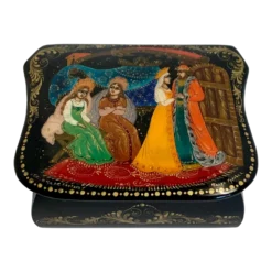 Vintage Hand Painted Russian Lacquer Box, Signed