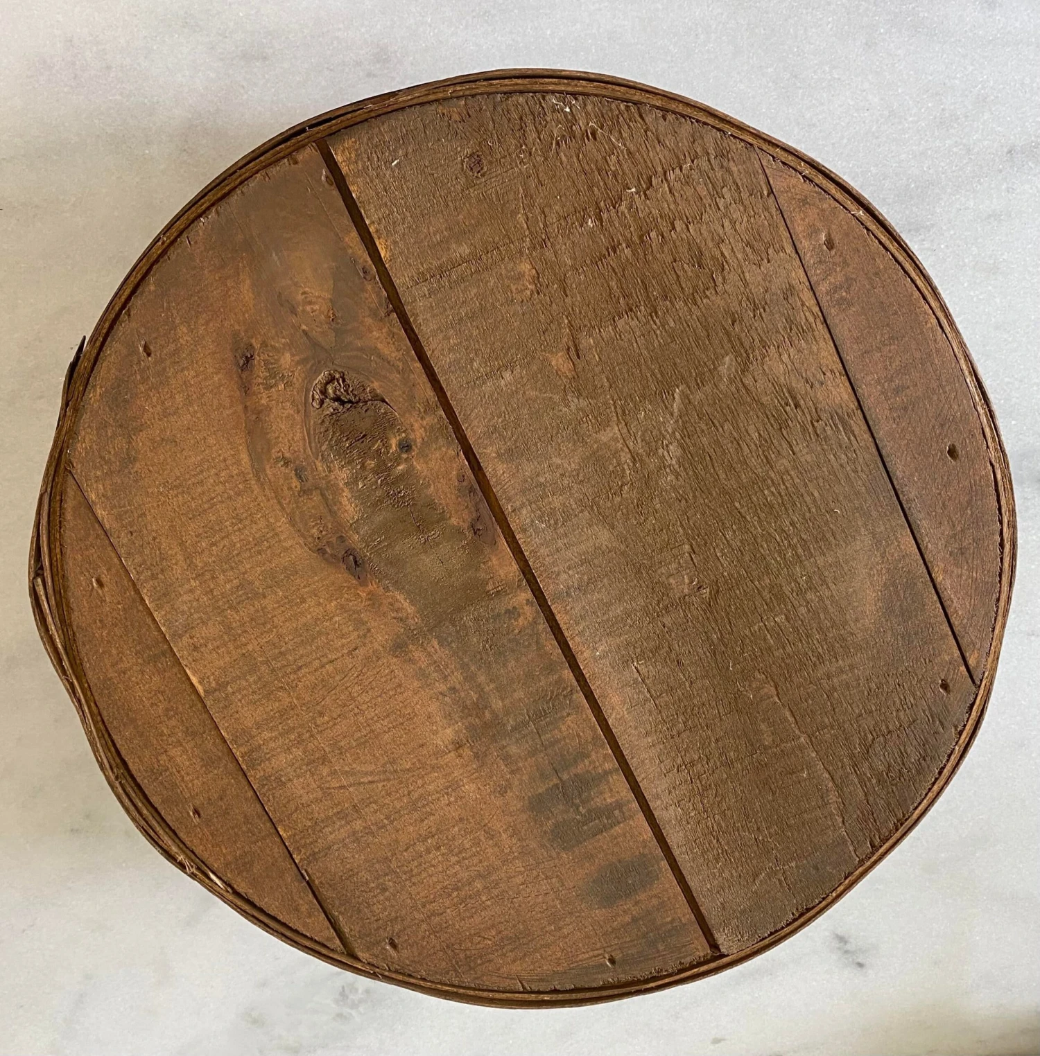 Vintage Hand Painted Wooden Round Box 8 Vintage Hand Painted Wooden Round Box - Image 8