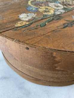 Vintage Hand Painted Wooden Round Box 14 Vintage Hand Painted Wooden Round Box -Chairish Shop vintage hand painted wooden round box 4801