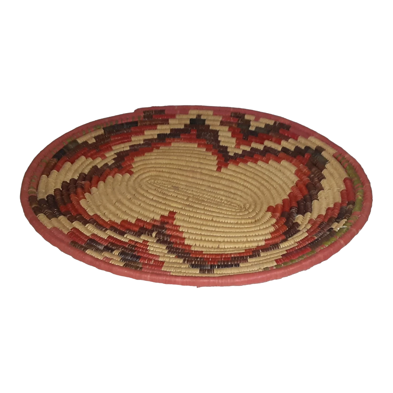 Vintage Handled Serving Basket Woven - African 1 Vintage Handled Serving Basket Woven - African