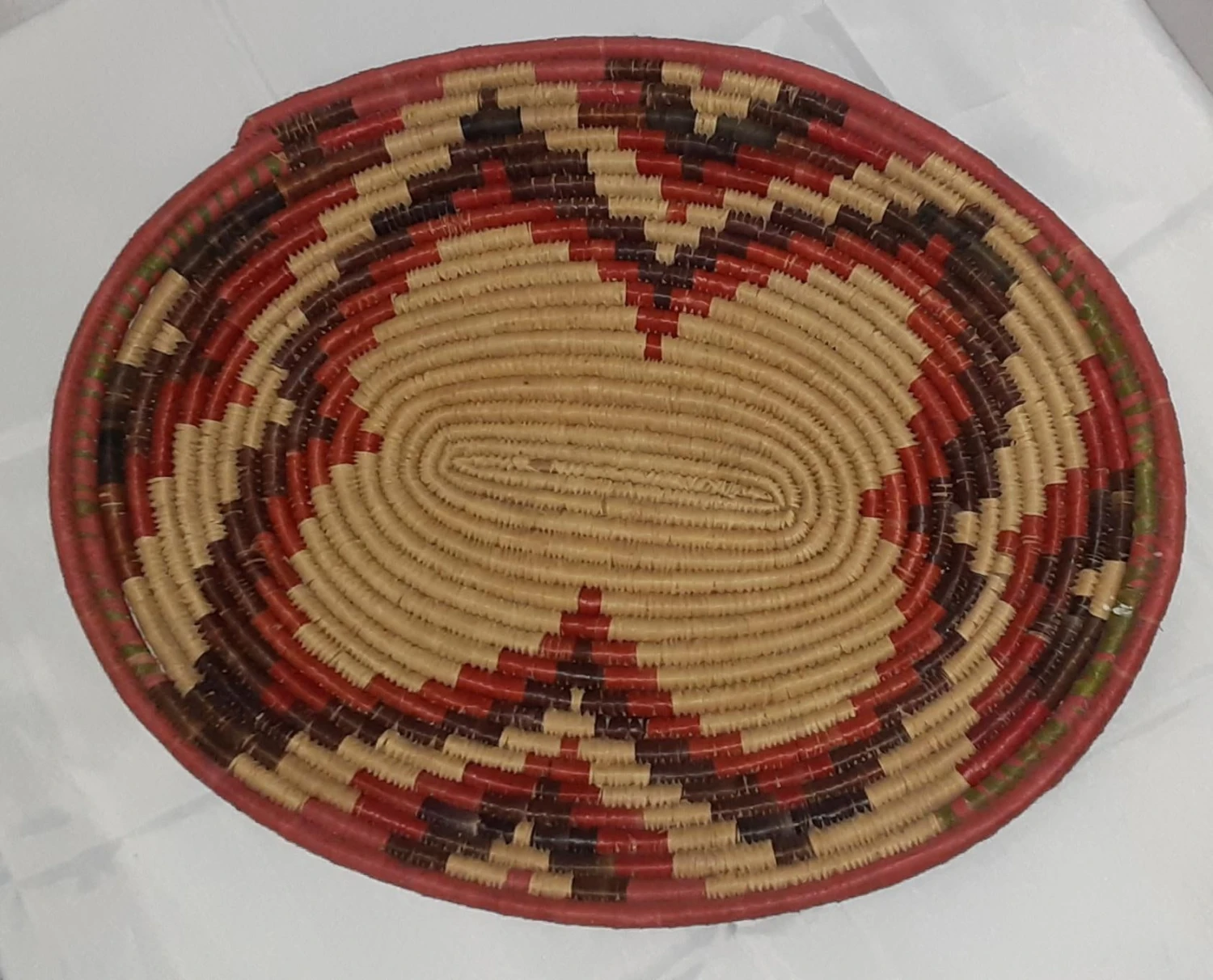 Vintage Handled Serving Basket Woven - African 2 Vintage Handled Serving Basket Woven - African - Image 2