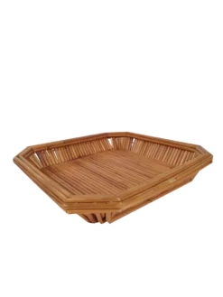 Vintage Handmade Rush And Cane Basket, Italy, 1960s