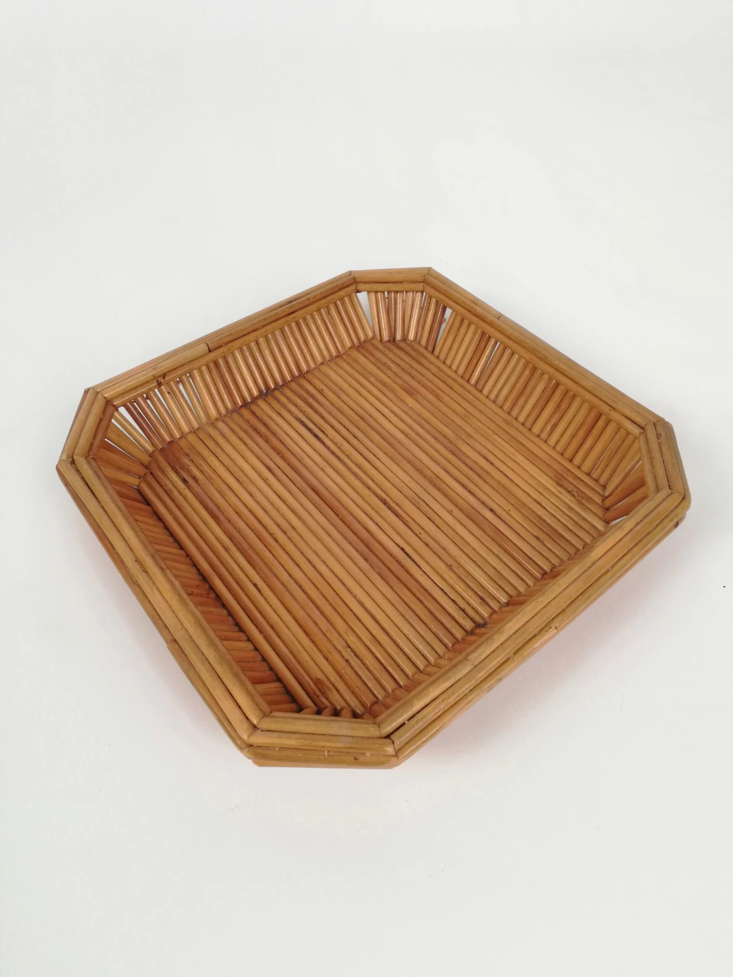 Vintage Handmade Rush And Cane Basket, Italy, 1960s 10 Vintage Handmade Rush And Cane Basket, Italy, 1960s - Image 10