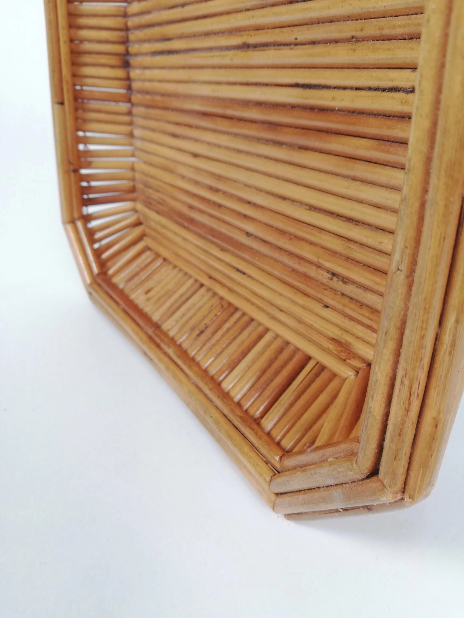 Vintage Handmade Rush And Cane Basket, Italy, 1960s 2 Vintage Handmade Rush And Cane Basket, Italy, 1960s - Image 2