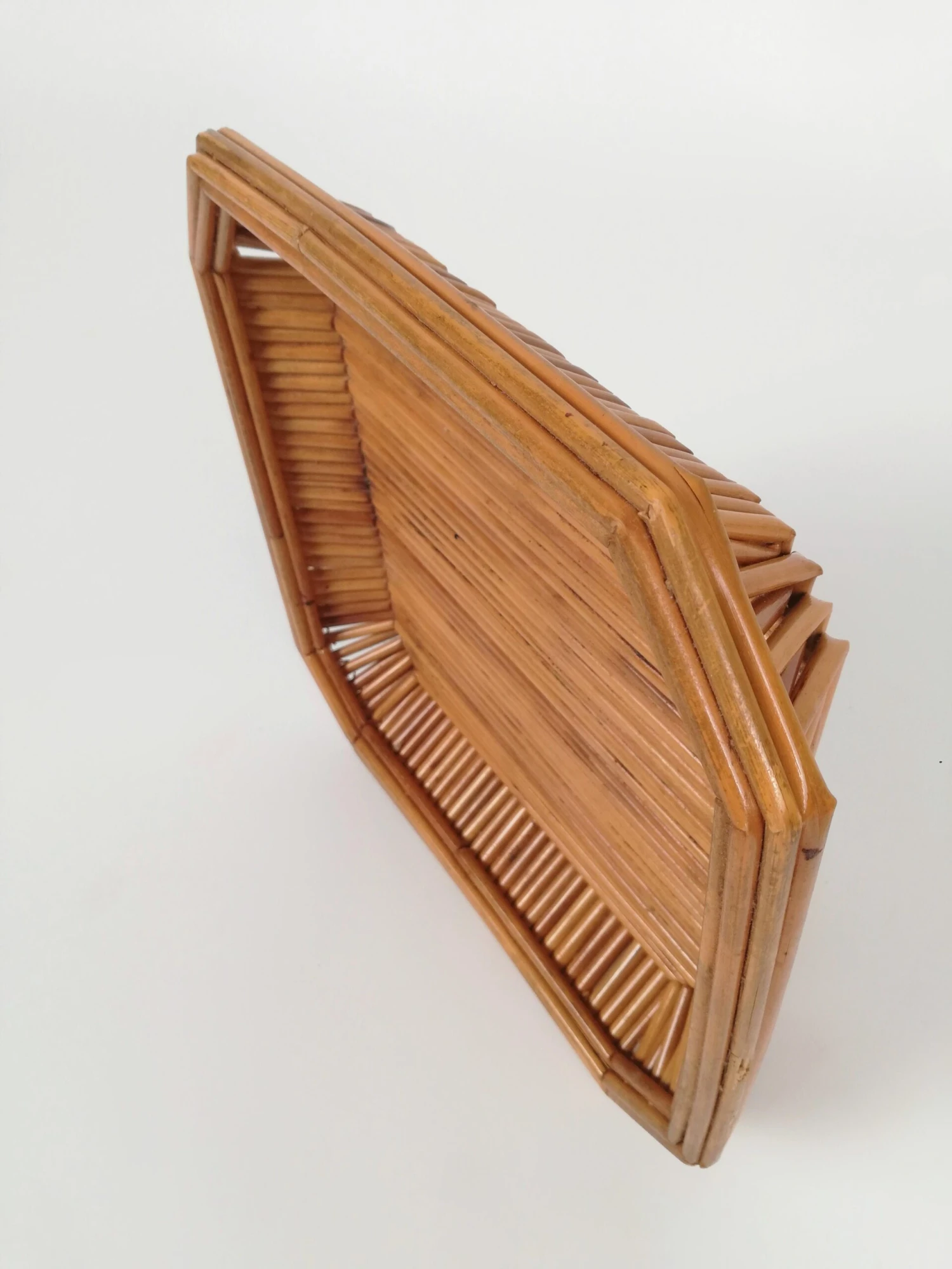 Vintage Handmade Rush And Cane Basket, Italy, 1960s 8 Vintage Handmade Rush And Cane Basket, Italy, 1960s - Image 8