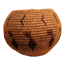 Vintage Hopi Pueblo Native American Ceremonial Woven Basket Bowl