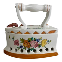 Vintage Italian Ceramic Iron Pomander Potpourri Box