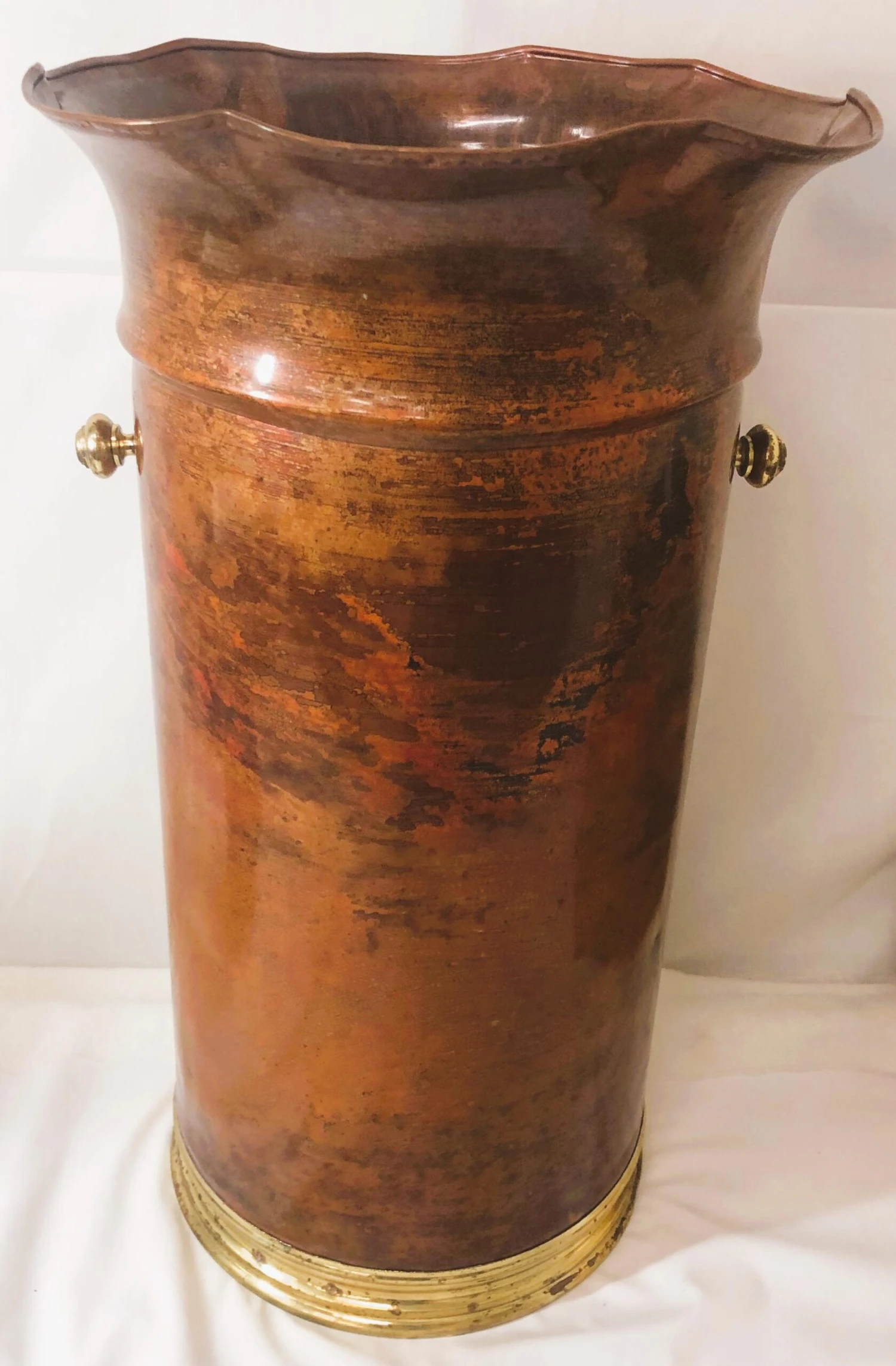 Vintage Italian Hammered Copper & Brass Umbrella Stand 7 Vintage Italian Hammered Copper & Brass Umbrella Stand - Image 7