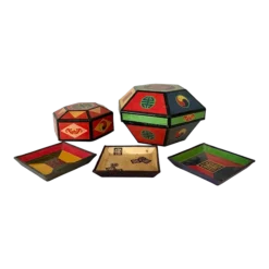 Vintage Japanese Paper Mache Boxes And Trays- Set Of 5