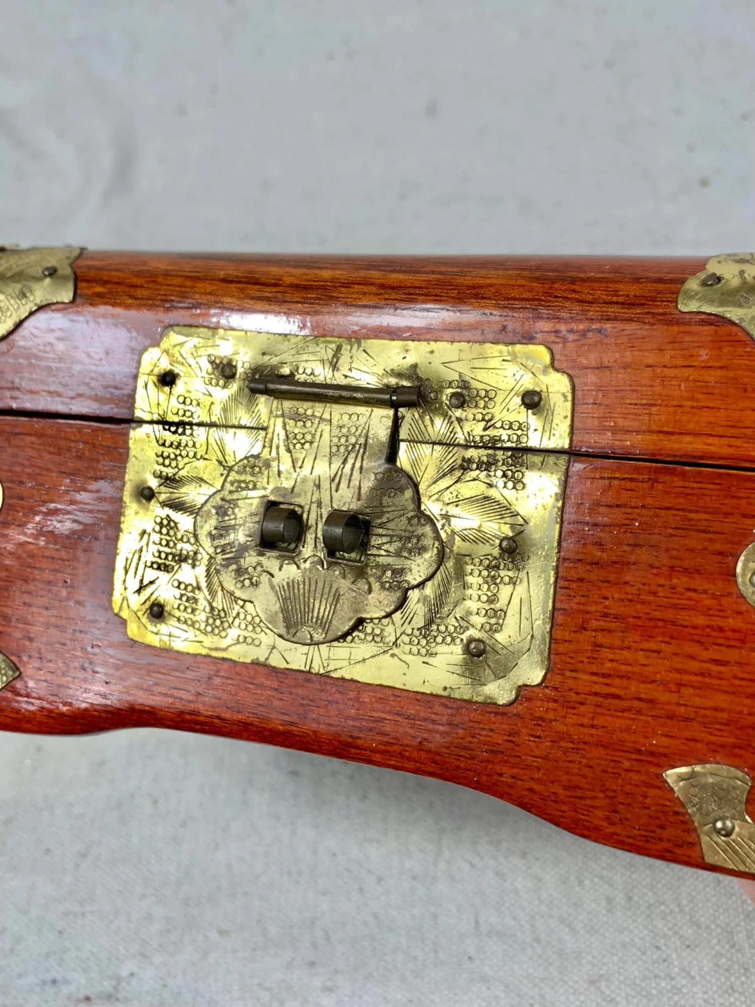 Vintage Jewelry Box With Brass And Stone Accents 10 Vintage Jewelry Box With Brass And Stone Accents - Image 10