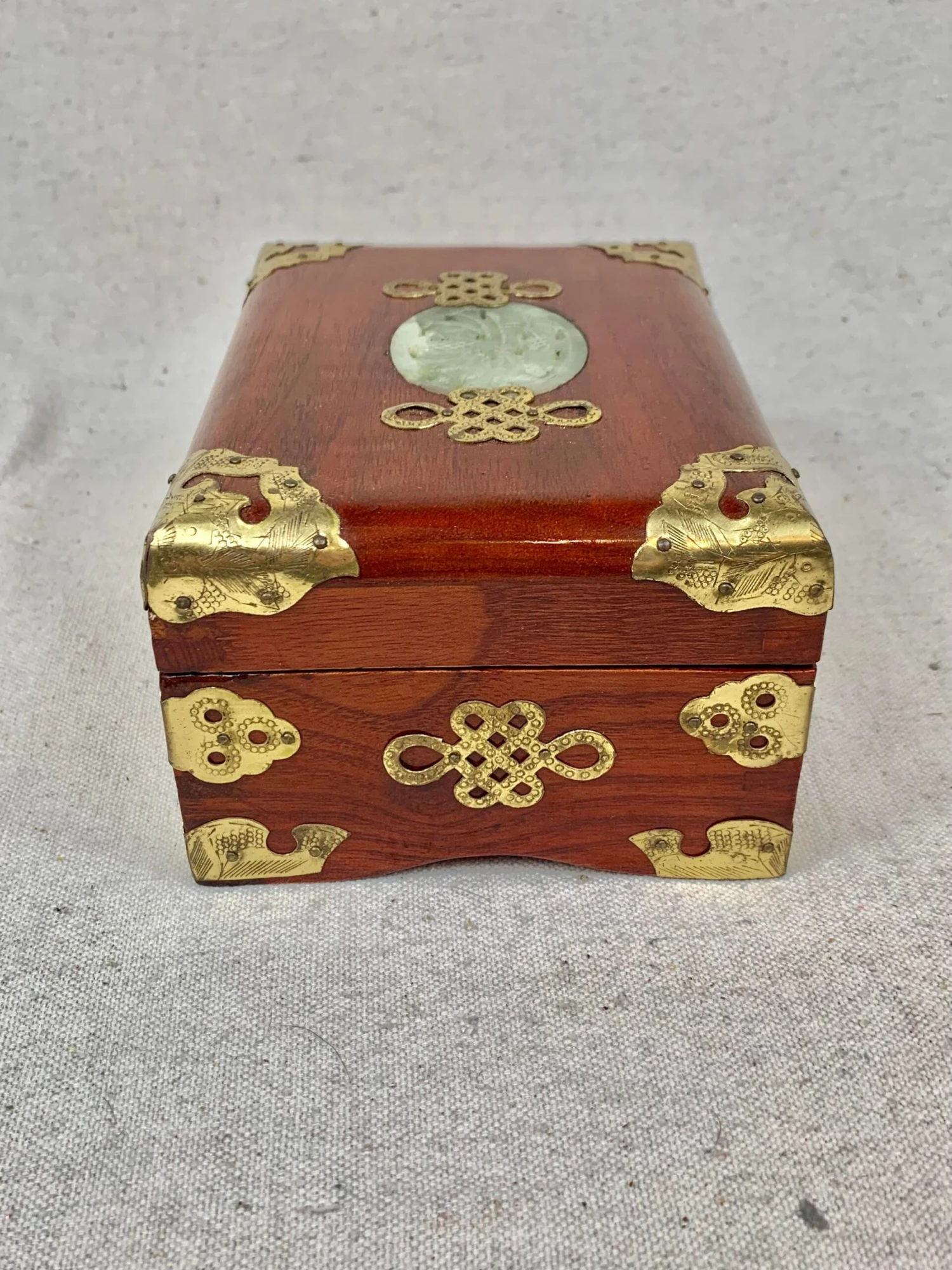 Vintage Jewelry Box With Brass And Stone Accents 4 Vintage Jewelry Box With Brass And Stone Accents - Image 4
