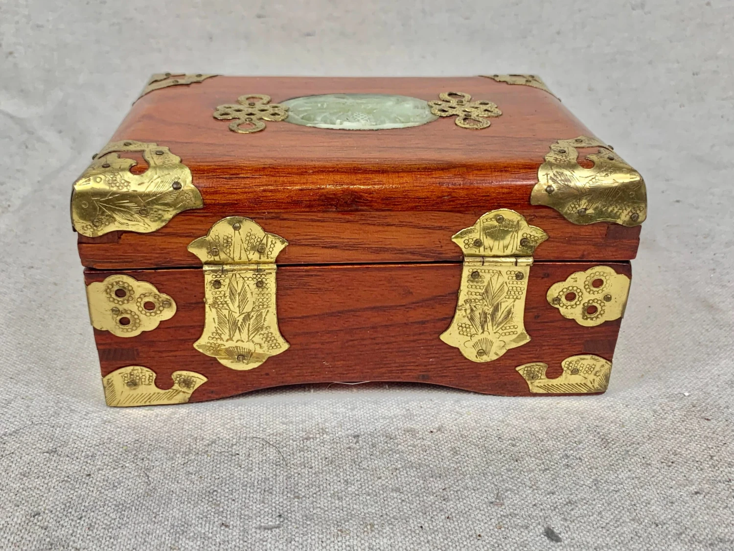 Vintage Jewelry Box With Brass And Stone Accents 5 Vintage Jewelry Box With Brass And Stone Accents - Image 5