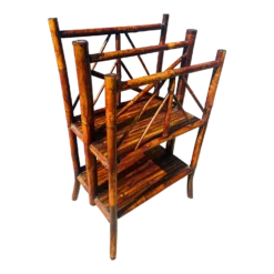 Vintage Large Bamboo Magazine Rack.