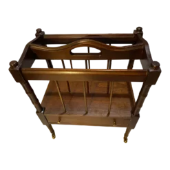 Vintage Mahogany Canterbury Magazine Rack