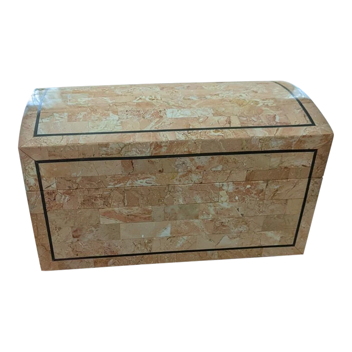 Vintage Maitland-Smith Tessellated Stone Box 1 Vintage Maitland-Smith Tessellated Stone Box