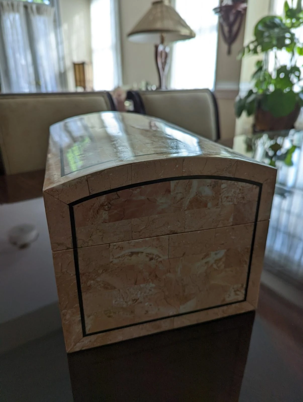 Vintage Maitland-Smith Tessellated Stone Box 3 Vintage Maitland-Smith Tessellated Stone Box - Image 3