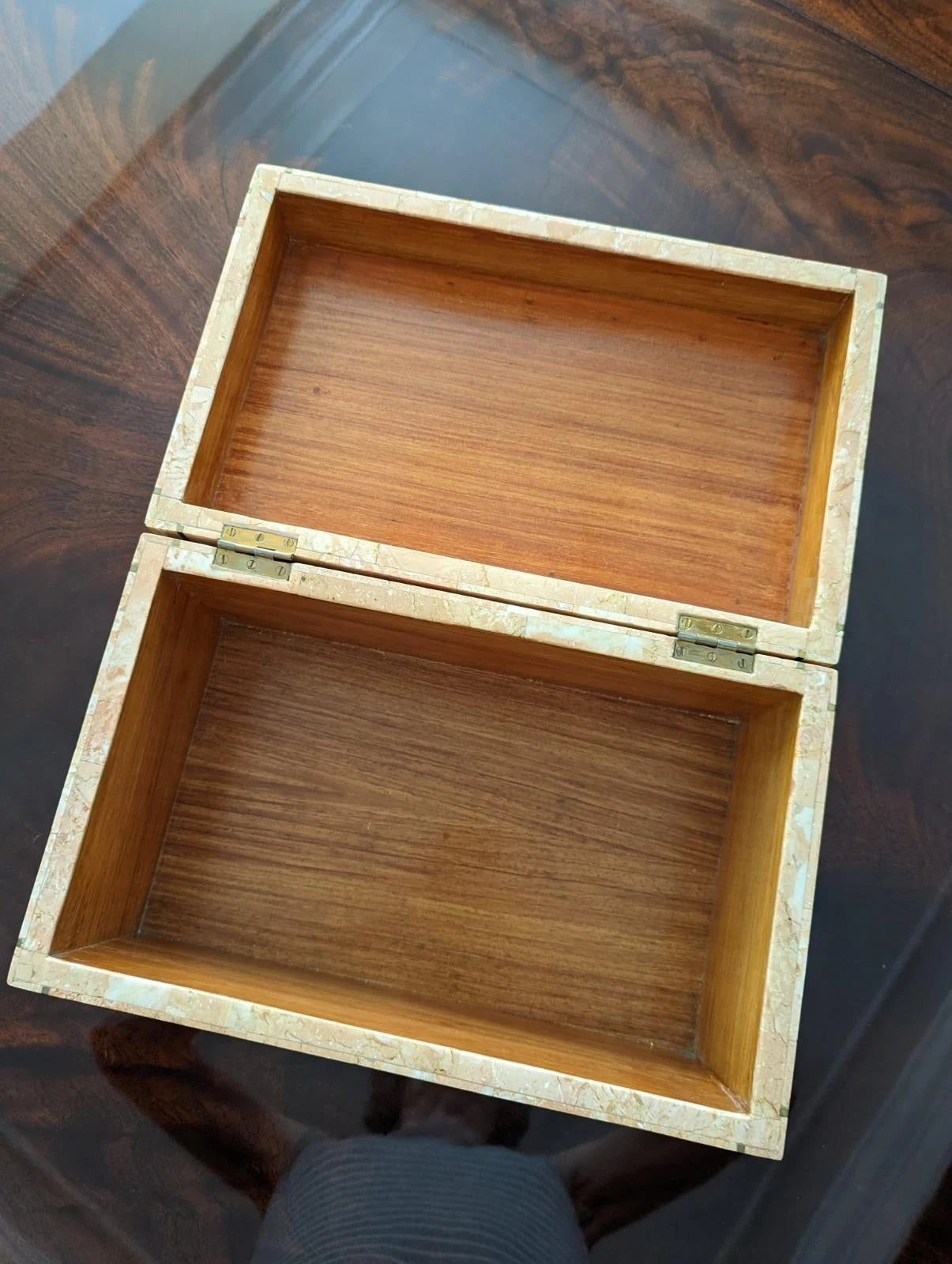 Vintage Maitland-Smith Tessellated Stone Box 5 Vintage Maitland-Smith Tessellated Stone Box - Image 5