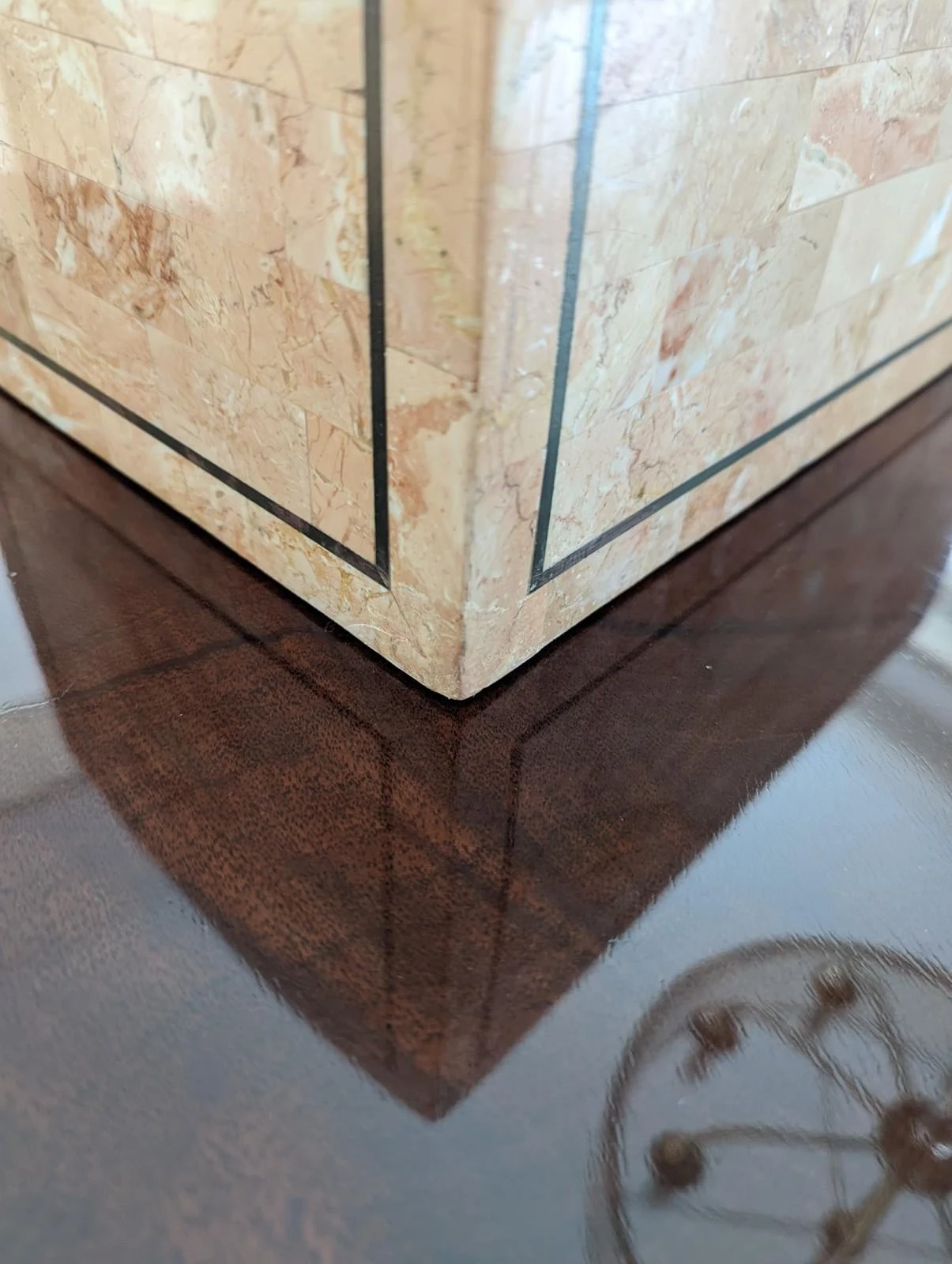 Vintage Maitland-Smith Tessellated Stone Box 8 Vintage Maitland-Smith Tessellated Stone Box - Image 8