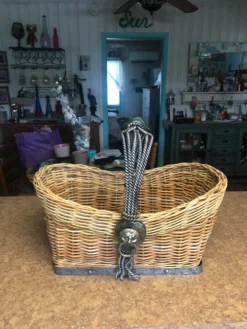Vintage Maitland Smith Wicker Reed Basket With Rod Iron, Glass & Brass Trim -Chairish Shop vintage maitland smith wicker reed basket with rod iron glass and brass trim 1098