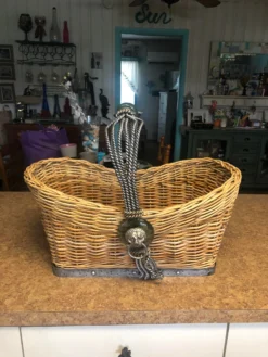 Vintage Maitland Smith Wicker Reed Basket With Rod Iron, Glass & Brass Trim -Chairish Shop vintage maitland smith wicker reed basket with rod iron glass and brass trim 3744