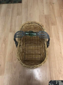 Vintage Maitland Smith Wicker Reed Basket With Rod Iron, Glass & Brass Trim -Chairish Shop vintage maitland smith wicker reed basket with rod iron glass and brass trim 8515