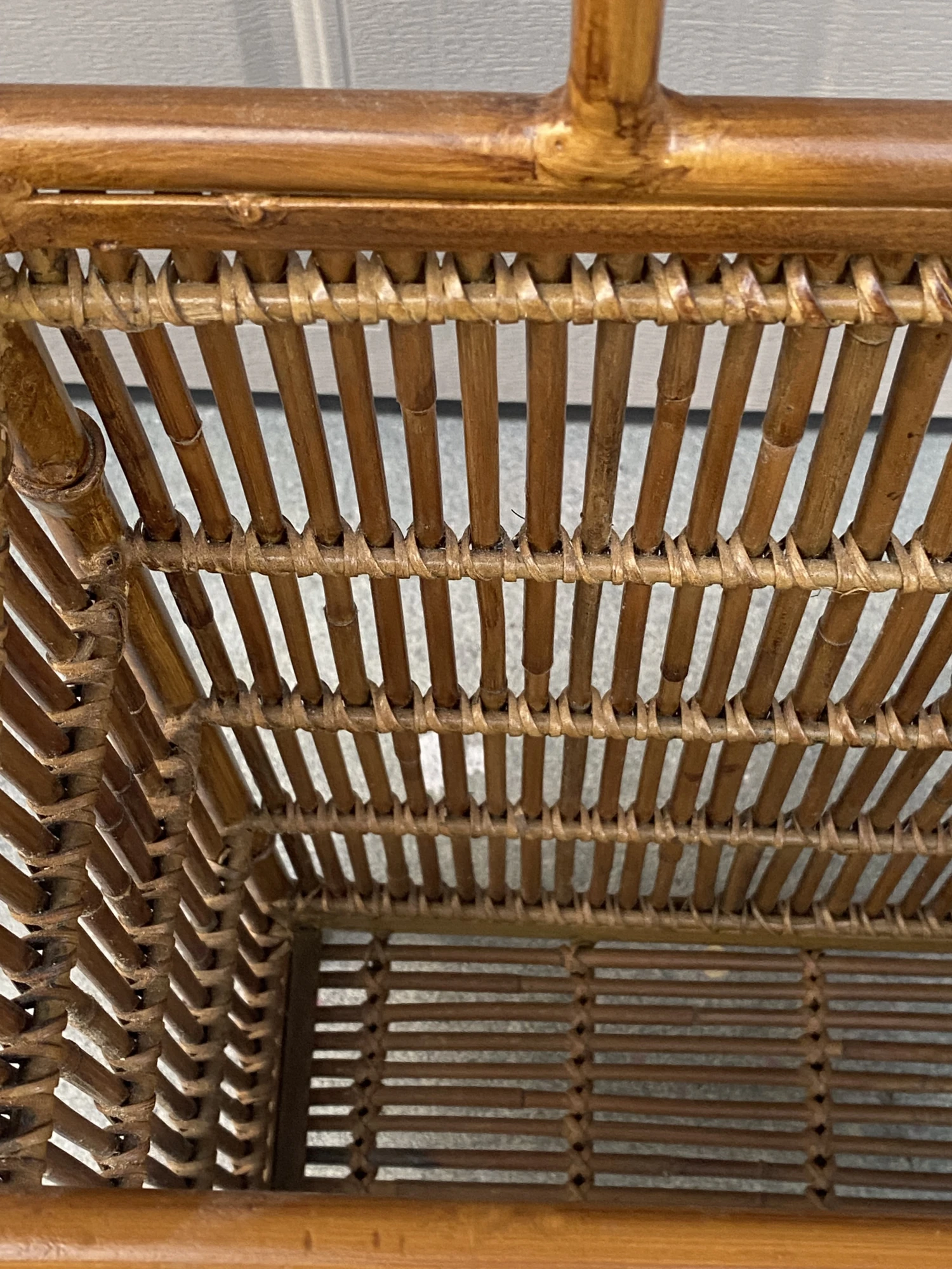 Vintage Metal And Natural Bamboo Umbrella Stand 4 Vintage Metal And Natural Bamboo Umbrella Stand - Image 4