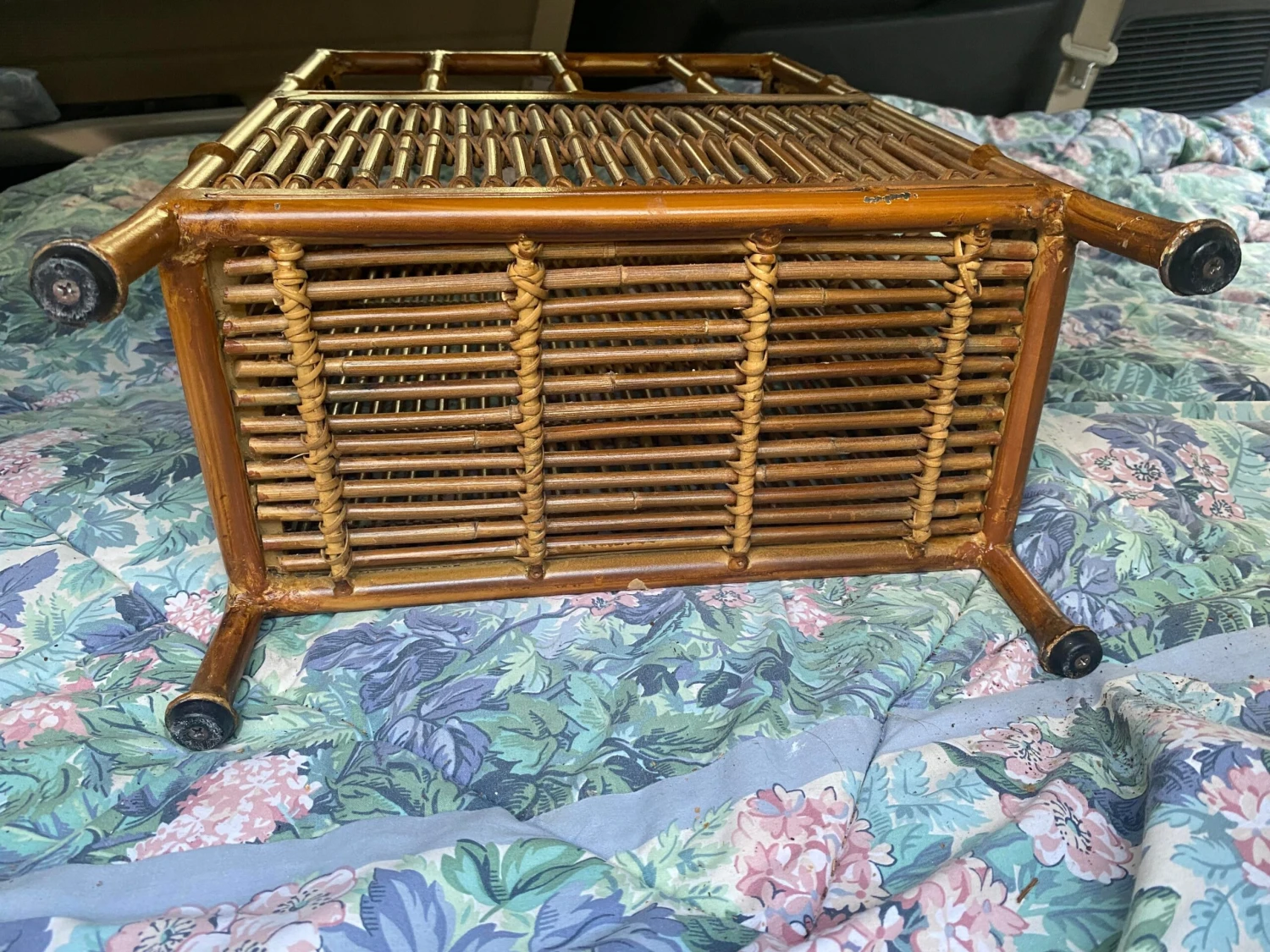 Vintage Metal And Natural Bamboo Umbrella Stand 9 Vintage Metal And Natural Bamboo Umbrella Stand - Image 9