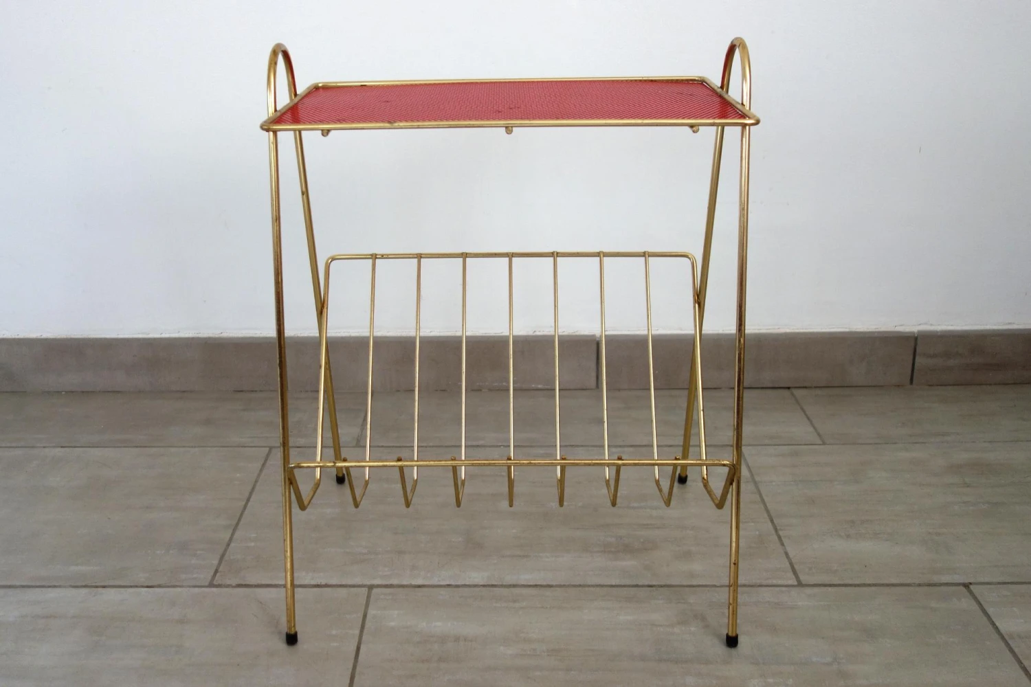 Vintage Metal Magazine Rack In The Style Of Matégot, 1960s 5 Vintage Metal Magazine Rack In The Style Of Matégot, 1960s - Image 5