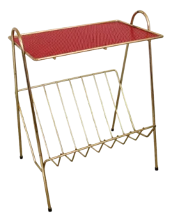 Vintage Metal Magazine Rack In The Style Of Matégot, 1960s