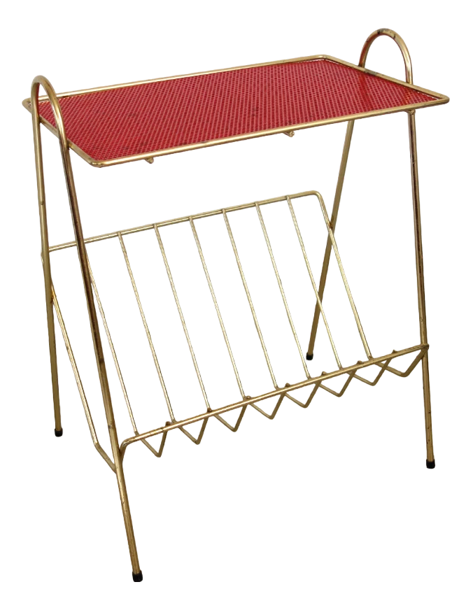 Vintage Metal Magazine Rack In The Style Of Matégot, 1960s 1 Vintage Metal Magazine Rack In The Style Of Matégot, 1960s