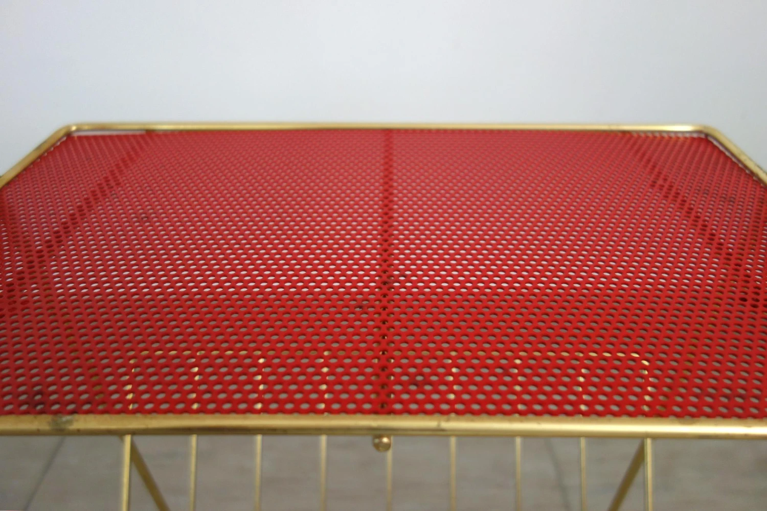 Vintage Metal Magazine Rack In The Style Of Matégot, 1960s 2 Vintage Metal Magazine Rack In The Style Of Matégot, 1960s - Image 2