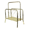 Vintage Mid Century Hollywood Regency Gold Brass Bamboo Design Magazine Holder Rack