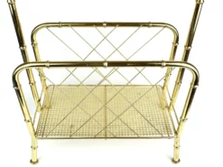 Vintage Mid Century Hollywood Regency Gold Brass Bamboo Design Magazine Holder Rack -Chairish Shop vintage mid century hollywood regency gold brass bamboo design magazine holder rack 9806 scaled