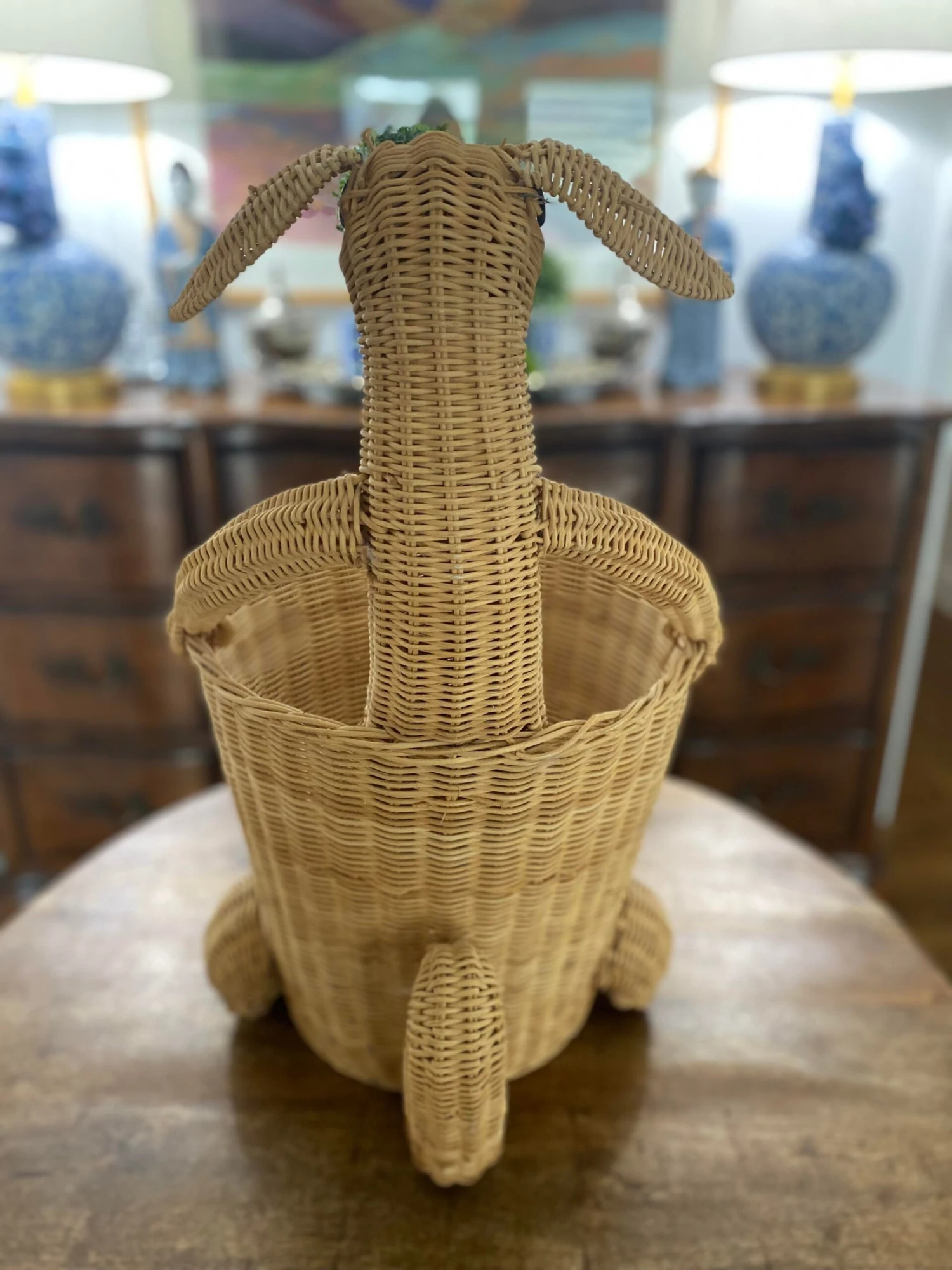 Vintage Mid Century Kangaroo Wicker Basket 6 Vintage Mid Century Kangaroo Wicker Basket - Image 6