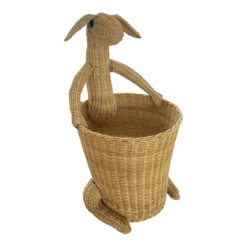 Vintage Mid Century Kangaroo Wicker Basket