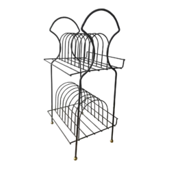 Vintage Mid-Century Modern Atomic Arched Standing Record Stand