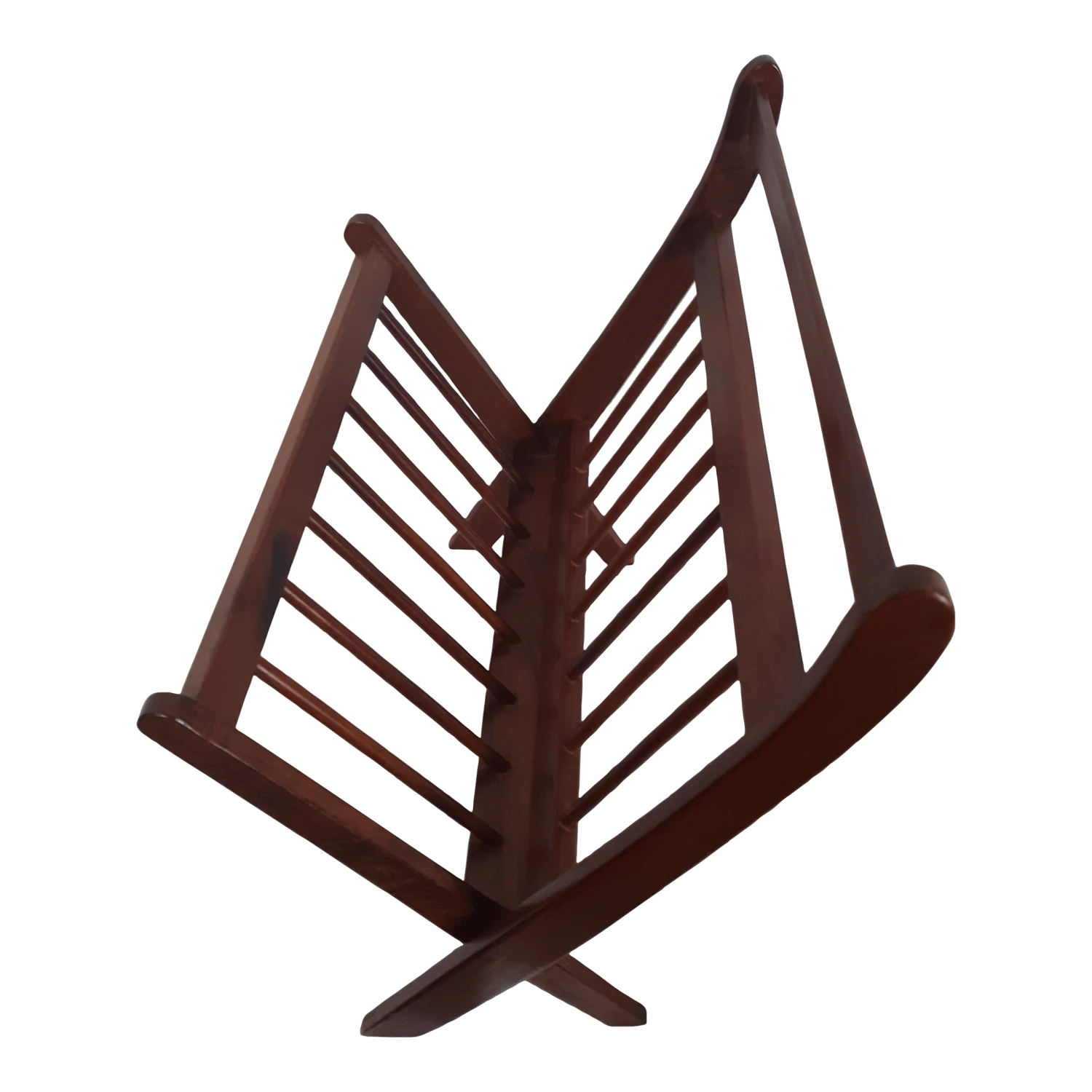 Vintage Mid-Century Modern Scandinavian Teak Folding Magazine Rack 1 Vintage Mid-Century Modern Scandinavian Teak Folding Magazine Rack