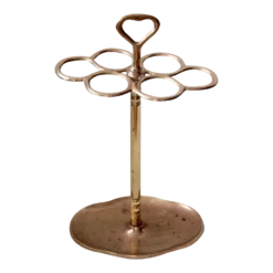 Vintage Mid Century Six Ring Sectional Brass Umbrella Stand
