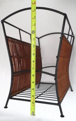 Vintage Mid Century Wrought Iron Woven Bamboo & Wicker Magazine Rack -Chairish Shop vintage mid century wrought iron woven bamboo and wicker magazine rack 3906 scaled