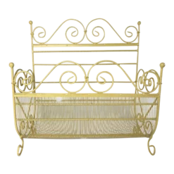 Vintage Mid Century Yellow Metal Magazine Album Rack