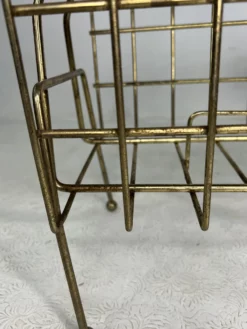 Vintage Modern Metal & Walnut Magazine Holder -Chairish Shop vintage modern metal and walnut magazine holder 2388