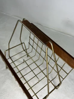 Vintage Modern Metal & Walnut Magazine Holder -Chairish Shop vintage modern metal and walnut magazine holder 3222