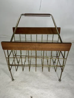 Vintage Modern Metal & Walnut Magazine Holder -Chairish Shop vintage modern metal and walnut magazine holder 8624