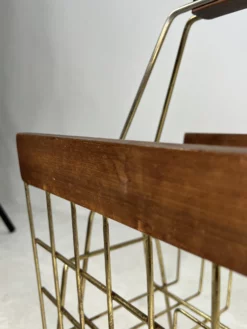 Vintage Modern Metal & Walnut Magazine Holder -Chairish Shop vintage modern metal and walnut magazine holder 9406